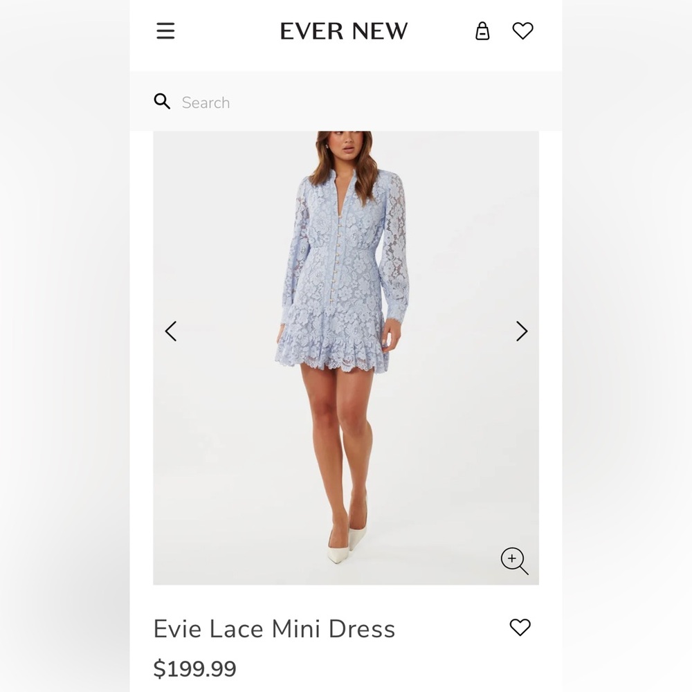 Ever New Evie Lace Mini Dress in Light Blue-BRAND NEW w/tags - Picture 2 of 9